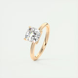 Solitaire Engagement Ring Featuring 1.49 CT Cushion Moissanite 18
