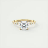 Pave Engagement Ring Featuring 2.0 CT Cushion Moissanite 8