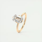 Solitaire Engagement Ring Featuring 1.91 CT Emerald Moissanite 18