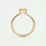 Solitaire Bezel Engagement Ring Featuring 2.10 CT Radiant Moissanite 21