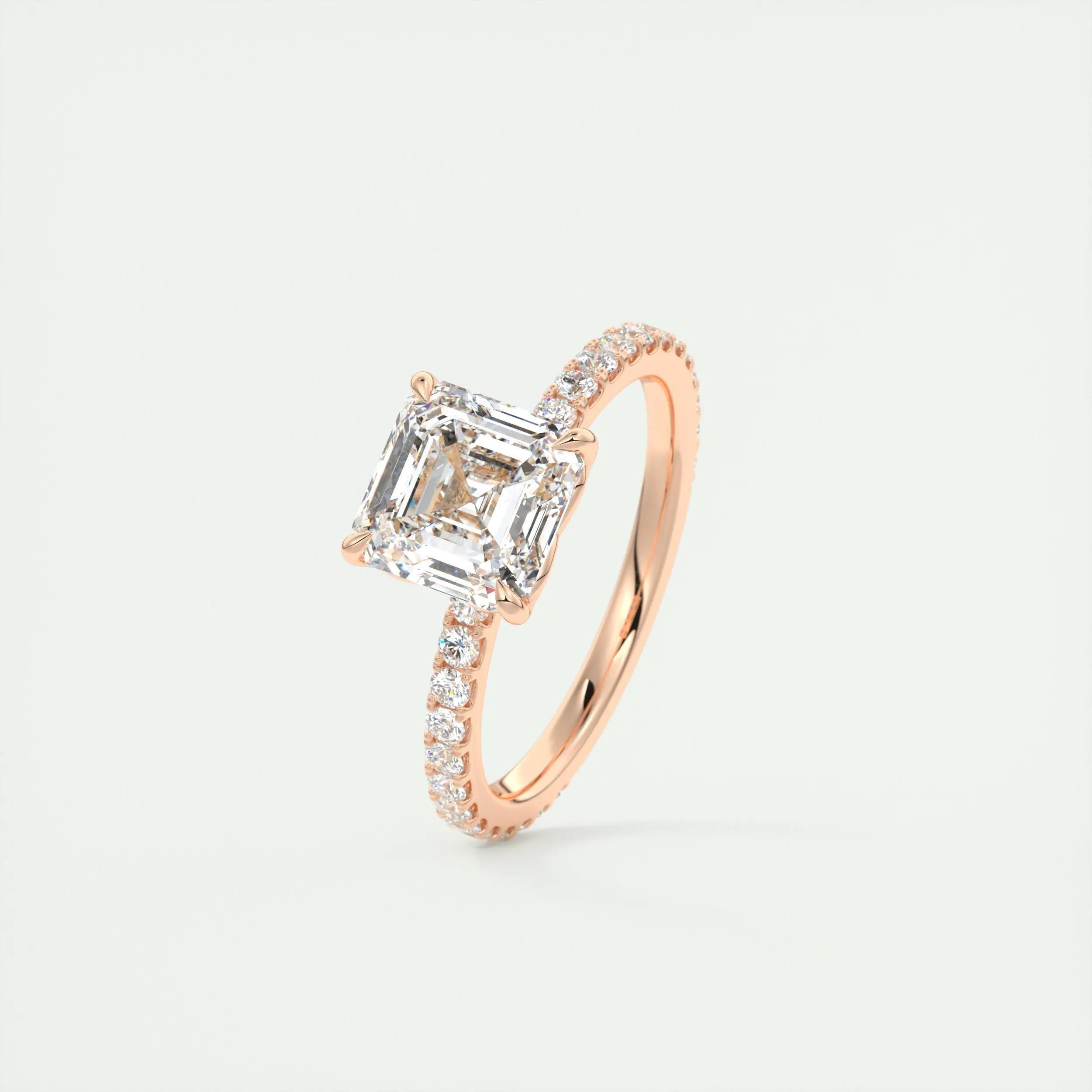 Pave Engagement Ring Featuring 2.03 CT Asscher Moissanite 19