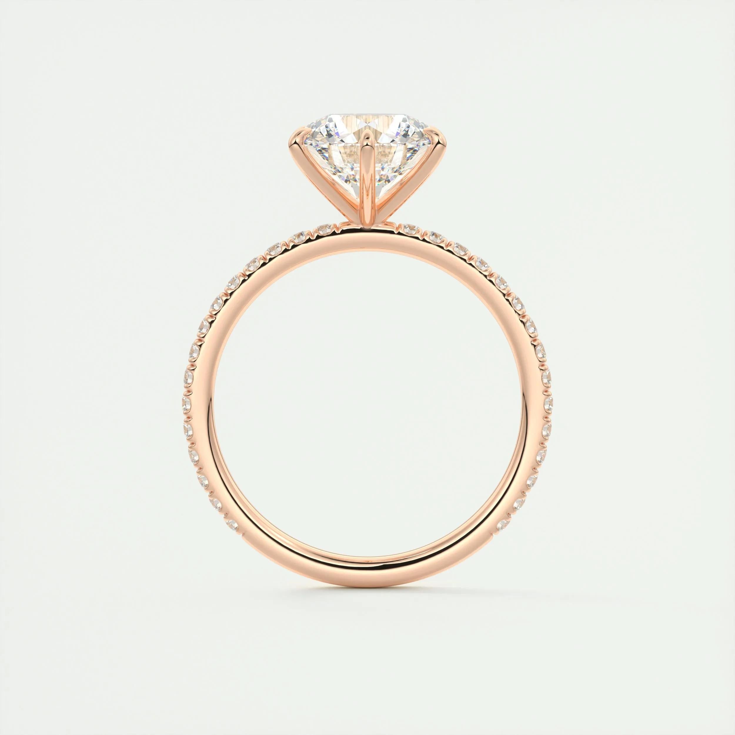Pave Engagement Ring Featuring 2.0 CT Round Moissanite 21