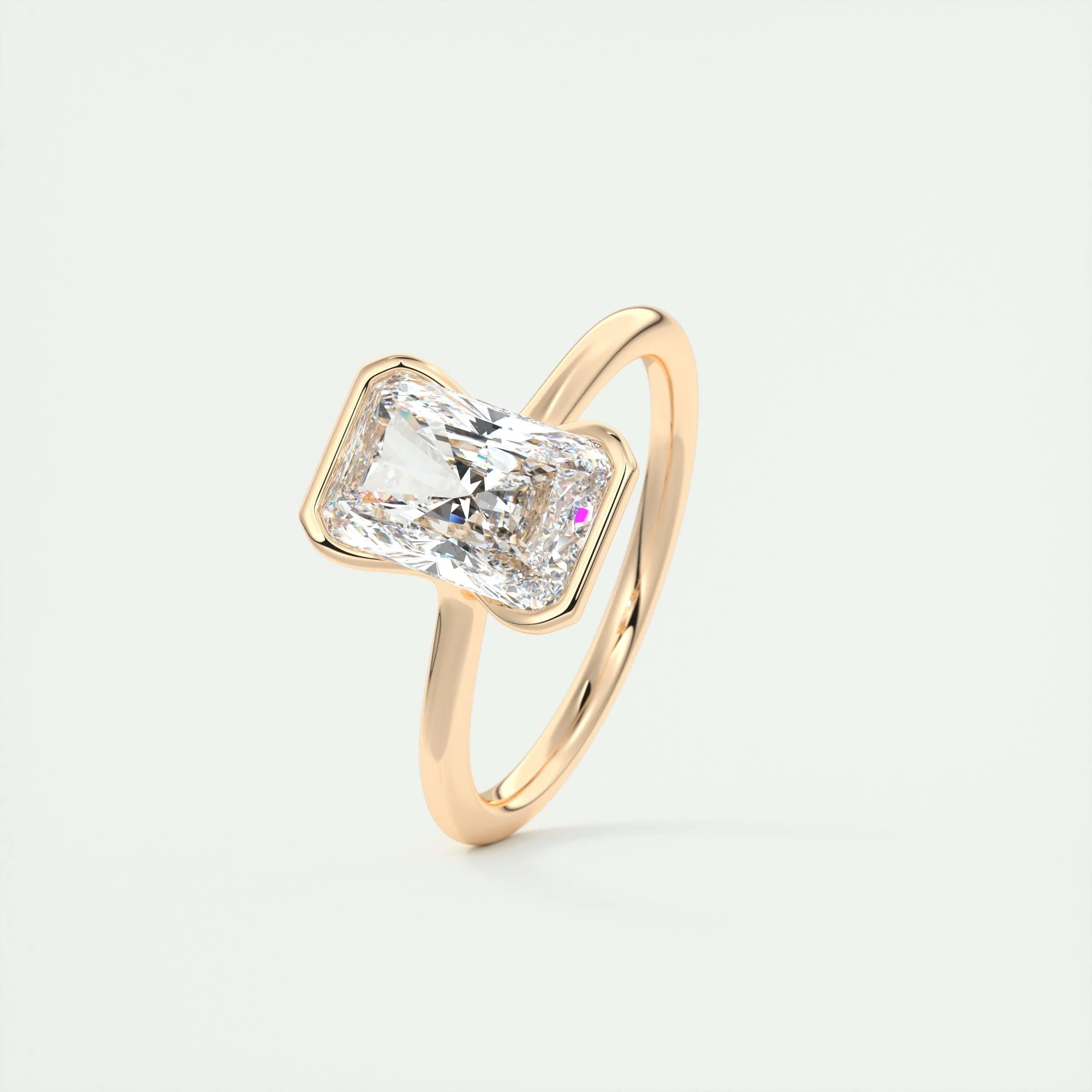 Solitaire Bezel Engagement Ring Featuring 2.10 CT Radiant Moissanite 19