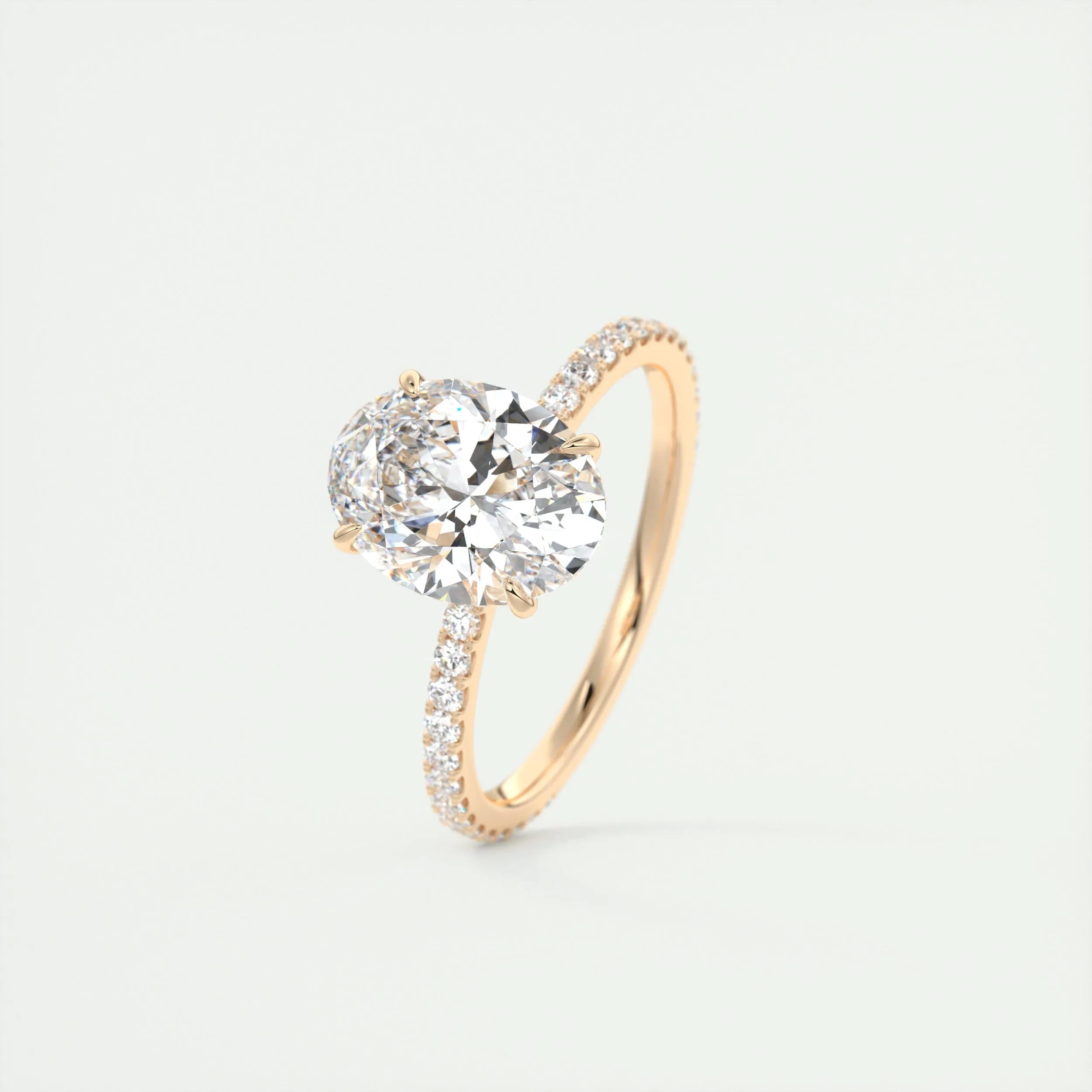 Pave Engagement Ring Featuring 1.91 CT Oval Moissanite 19