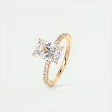Pave Engagement Ring Featuring 2.0 CT Radiant Moissanite 19