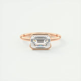 Solitaire Bezel Engagement Ring Featuring 1.91 CT Emerald Moissanite 15
