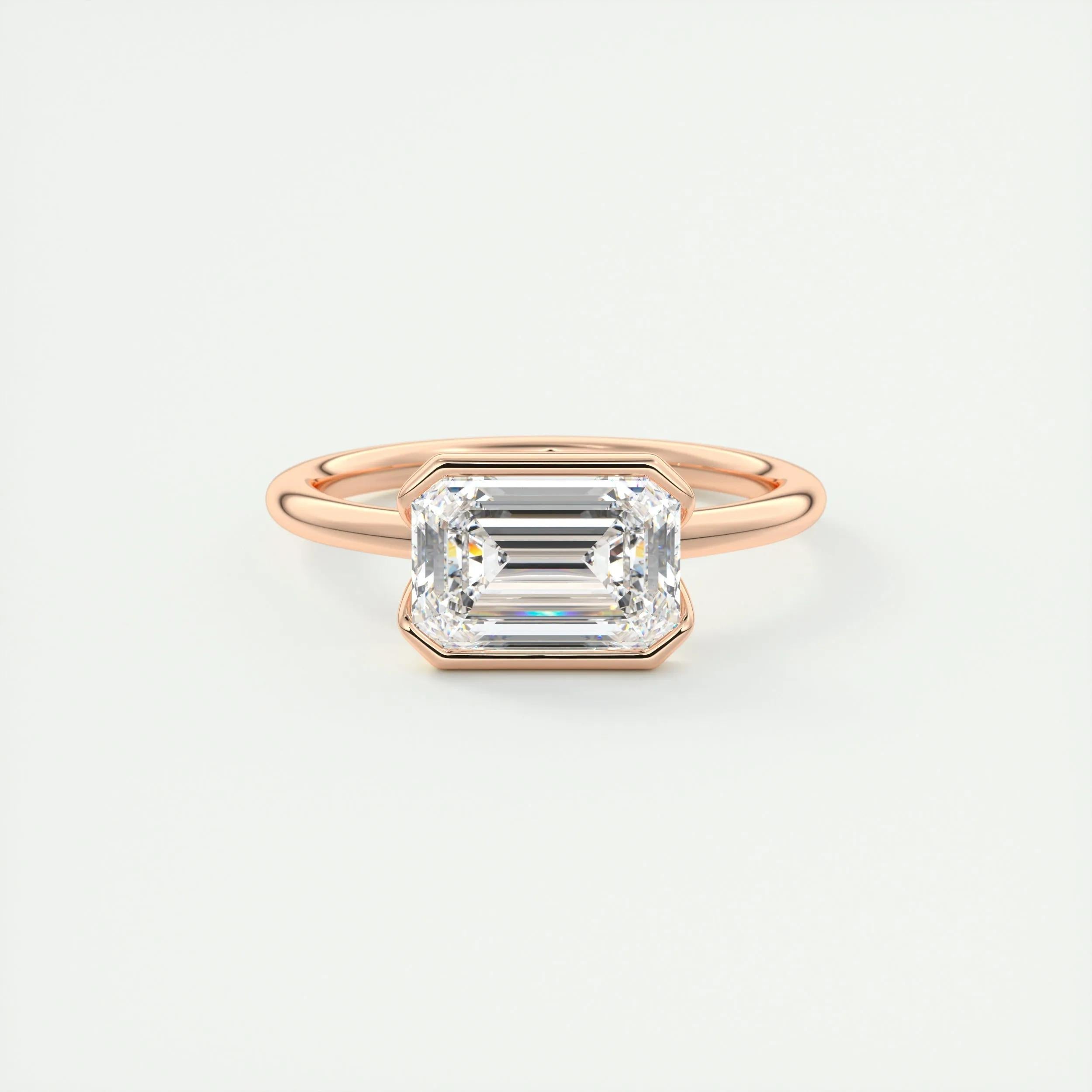Solitaire Bezel Engagement Ring Featuring 1.91 CT Emerald Moissanite 15