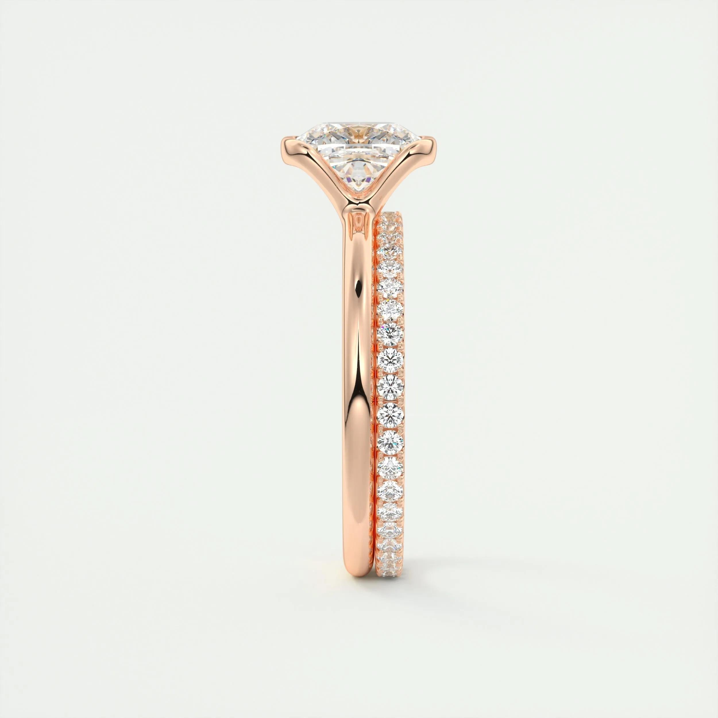 Solitaire Bezel Engagement Ring Featuring 2.15 CT Cushion Moissanite 20
