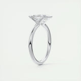 Solitaire Bezel Engagement Ring Featuring 1.91 CT Emerald Moissanite 7