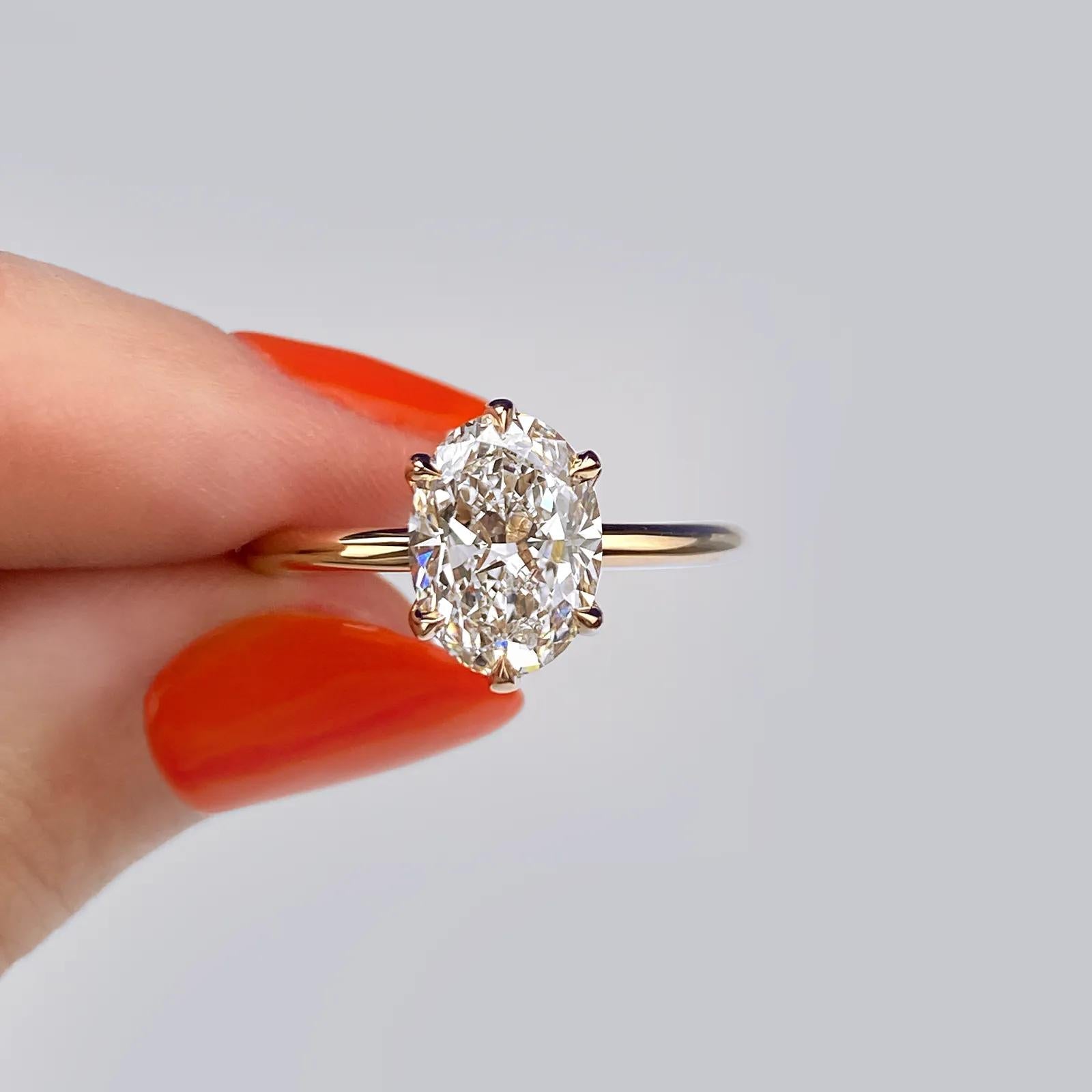 Solitaire Engagement Ring Featuring 1.91 CT Oval Moissanite 23