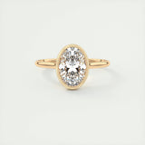 Solitaire Bezel Engagement Ring Featuring 1.91 CT Oval Moissanite 15