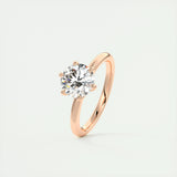 Solitaire Bezel Engagement Ring Featuring 1.35 CT Round Moissanite 19