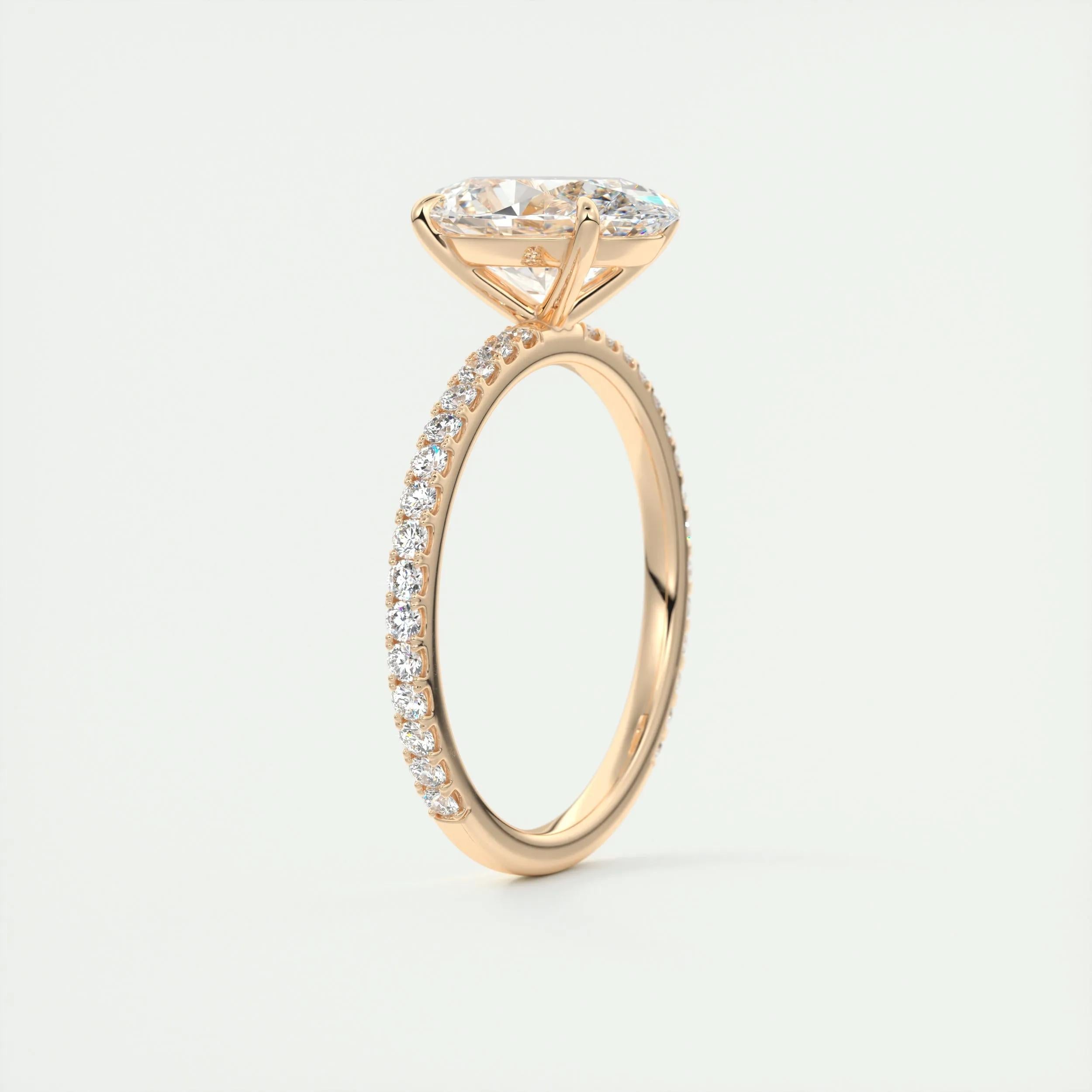Pave Engagement Ring Featuring 1.91 CT Oval Moissanite 21