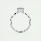 Solitaire Bezel Engagement Ring Featuring 1.91 CT Emerald Moissanite 8
