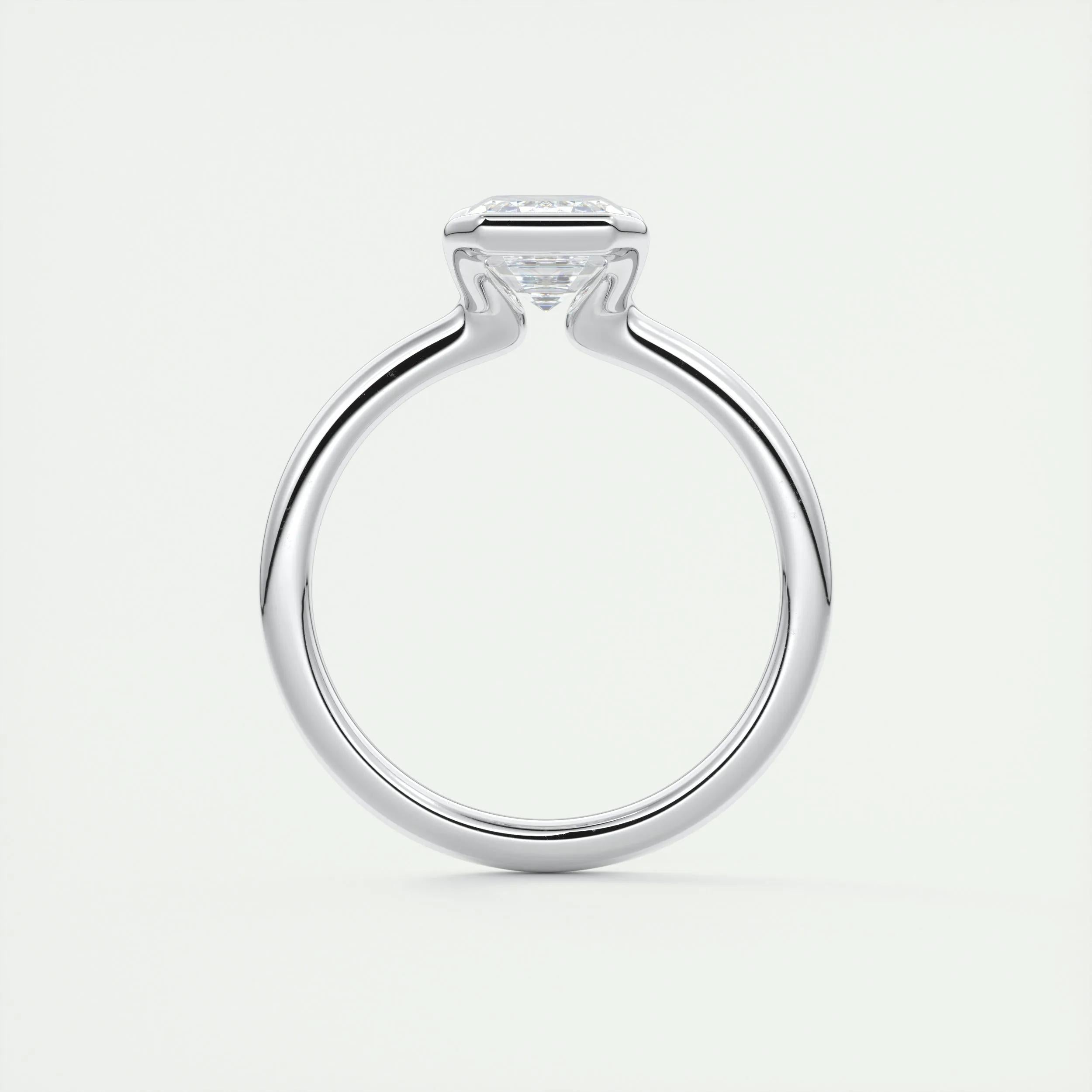 Solitaire Bezel Engagement Ring Featuring 1.91 CT Emerald Moissanite 8