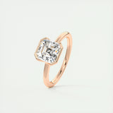 Solitaire Bezel Engagement Ring Featuring 2.03 CT Asscher Moissanite 19
