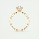 Pave Engagement Ring Featuring 1.91 CT Oval Moissanite 22