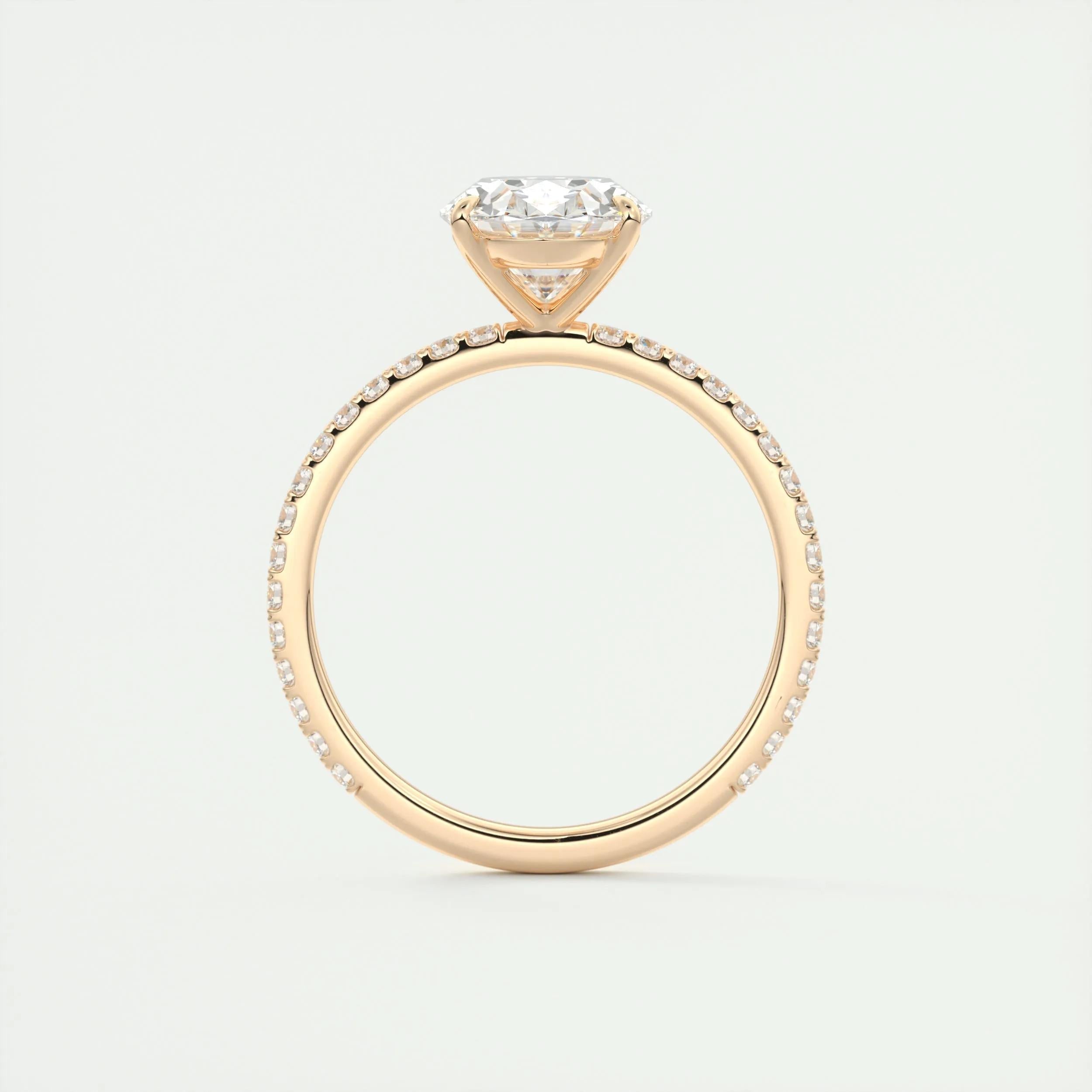 Pave Engagement Ring Featuring 1.91 CT Oval Moissanite 22