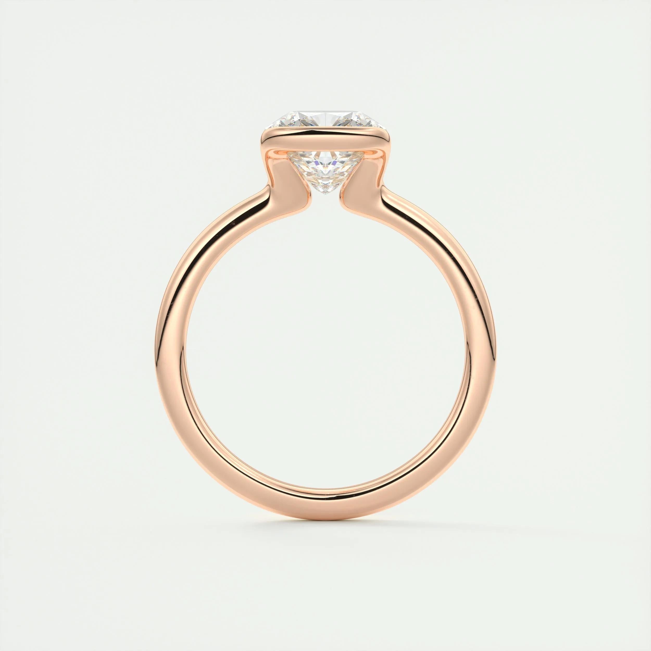Solitaire Bezel Engagement Ring Featuring 2.15 CT Cushion Moissanite 22