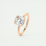 Solitaire Bezel Engagement Ring Featuring 2.15 CT Cushion Moissanite 19