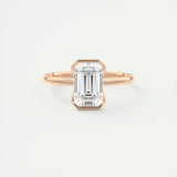 Solitaire Bezel Engagement Ring Featuring 1.91 CT Emerald Moissanite 15