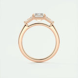 1.91 CT Emerald Cut Three Stone Moissanite Engagement Ring 22