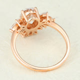 Cluster Engagement Ring Featuring 1.33 CT Oval Moissanite 5