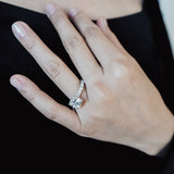 3.0 CT Cushion Shaped Moissanite Hidden Halo & Pave Engagement Ring