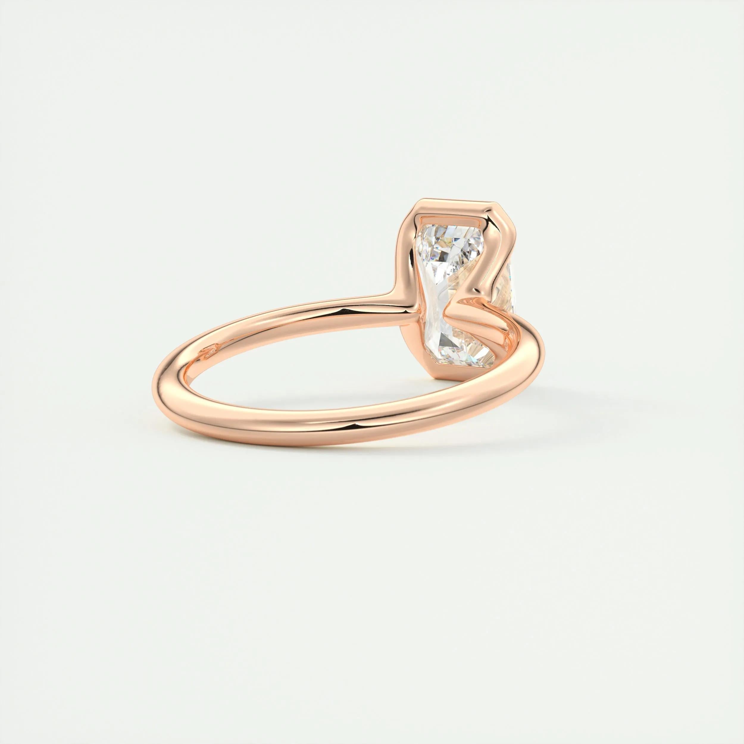 Solitaire Bezel Engagement Ring Featuring 1.91 CT Emerald Moissanite 17