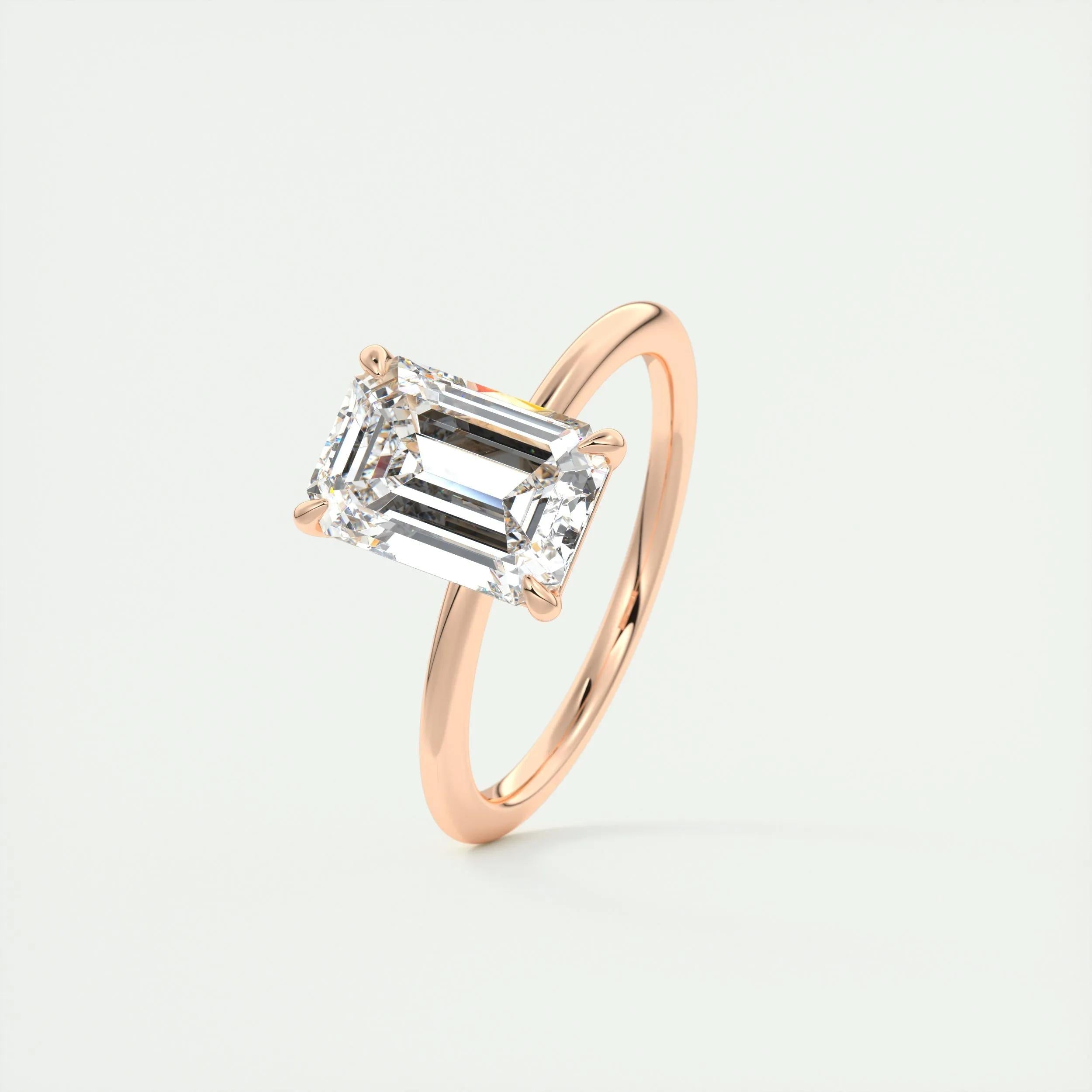Solitaire Engagement Ring Featuring 1.91 CT Emerald Moissanite 16