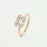 Solitaire Bezel Engagement Ring Featuring 1.91 CT Emerald Moissanite 19
