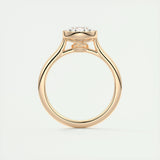 Solitaire Bezel Engagement Ring Featuring 1.91 CT Oval Moissanite 20