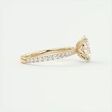 Pave Engagement Ring Featuring 1.91 CT Oval Moissanite 9