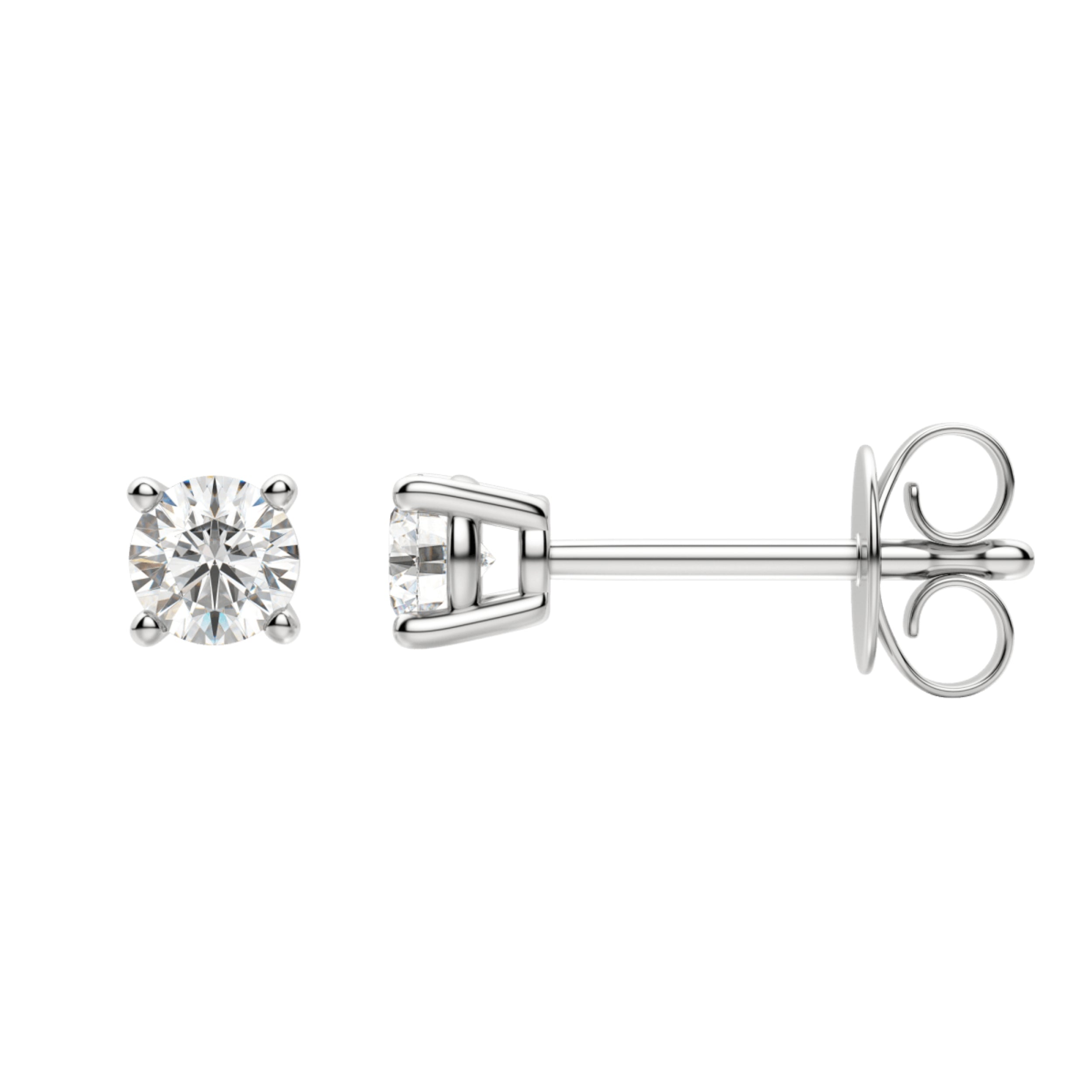 0.50 TCW-1.0 TCW Round Cut Moissanite Solitaire Stud Earrings 3