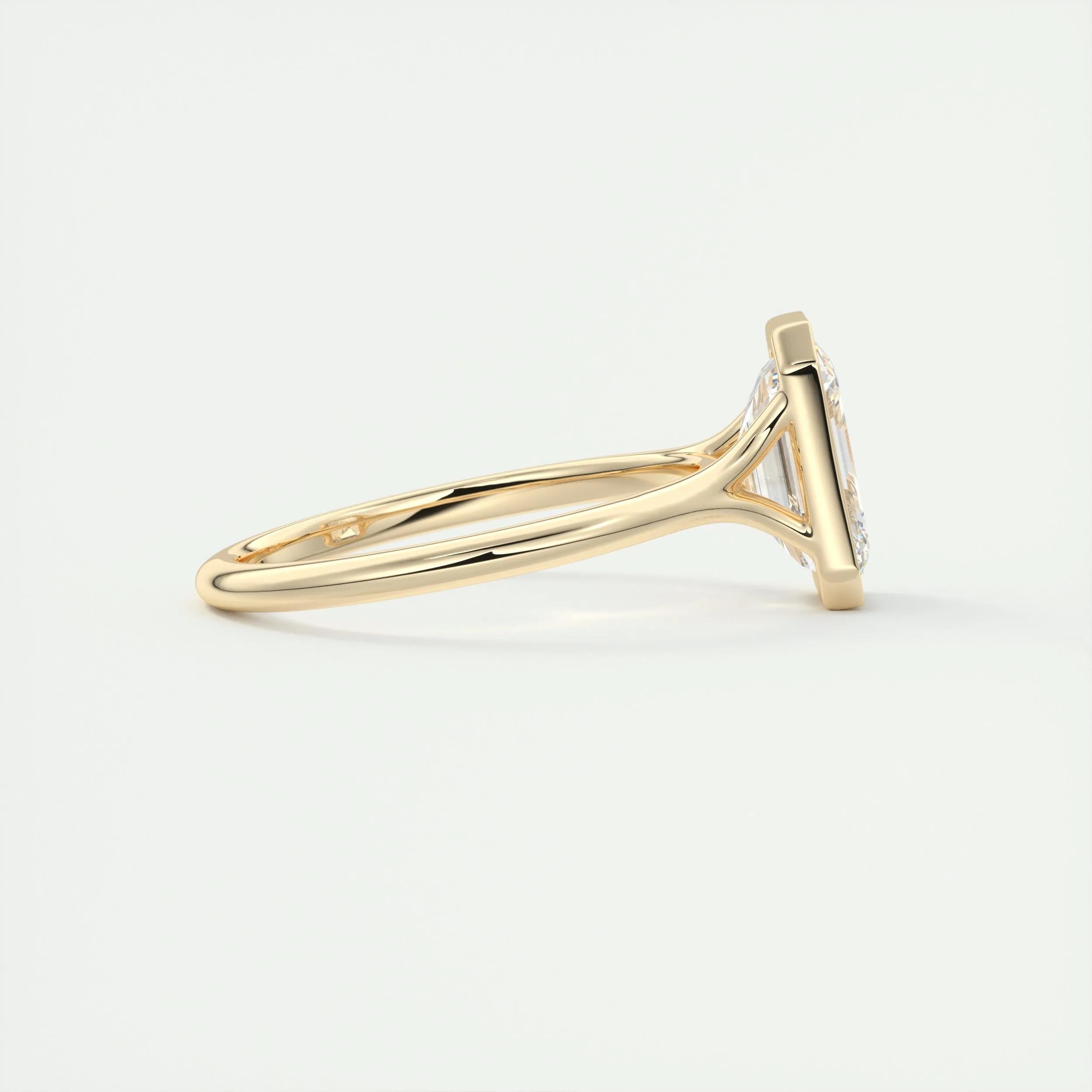 Solitaire Bezel Engagement Ring Featuring 2.03 CT Emerald Moissanite 9