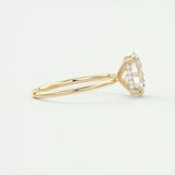 Hidden Halo Engagement Ring Featuring 1.91 CT Oval Moissanite 10