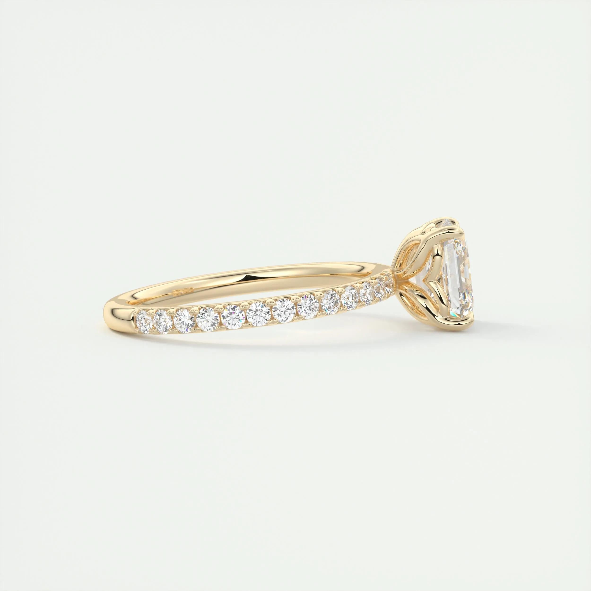 Pave Engagement Ring Featuring 2.03 CT Asscher Moissanite 9