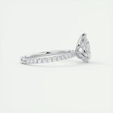 Pave Engagement Ring Featuring 1.93 CT Pear Moissanite 2