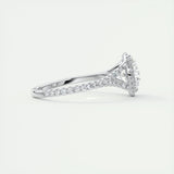 Halo Split Engagement Ring Featuring 2.0 CT Round Moissanite 2