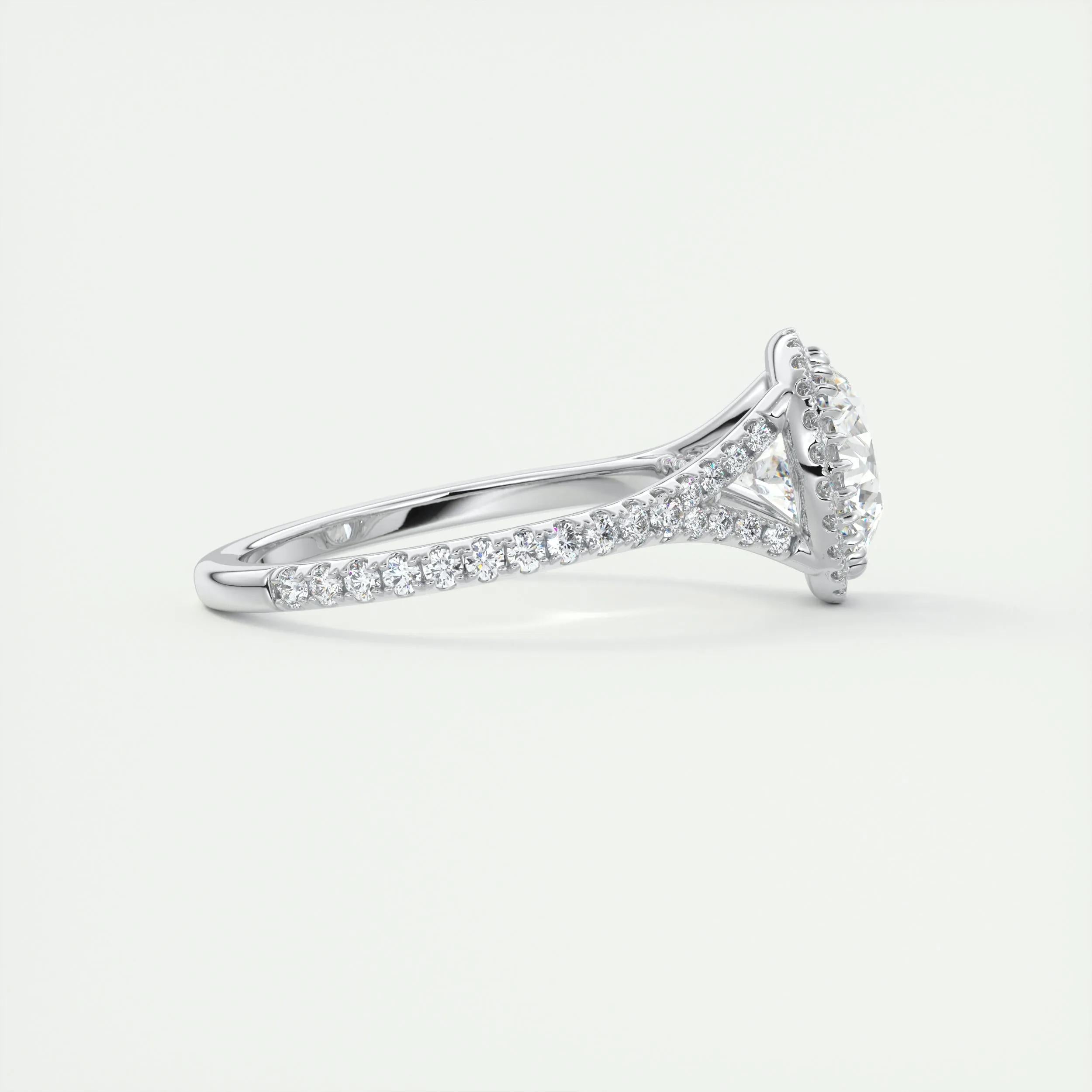 Halo Split Engagement Ring Featuring 2.0 CT Round Moissanite 2