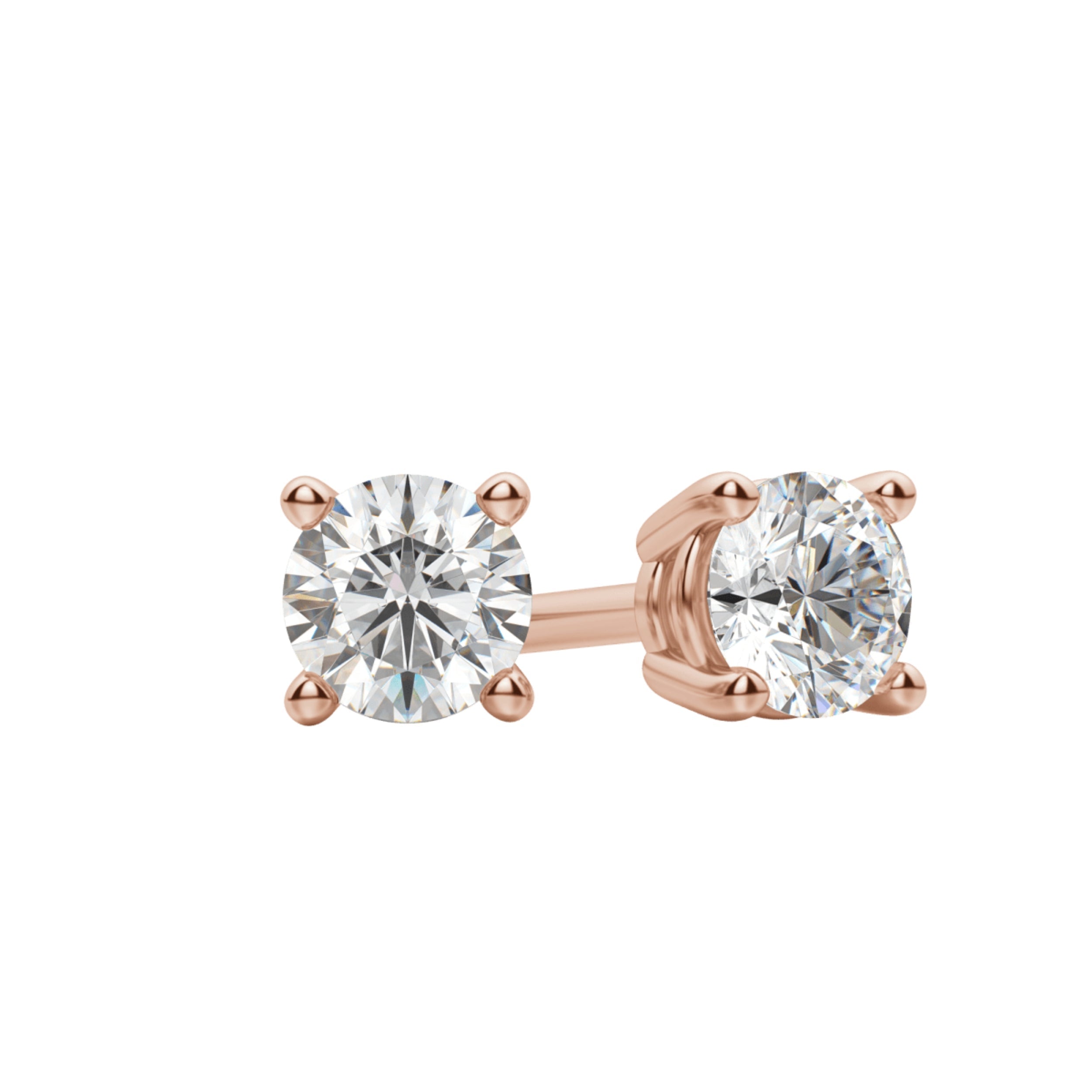 0.50 TCW-1.0 TCW Round Cut Moissanite Solitaire Stud Earrings 4