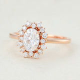 Halo Engagement Ring Featuring 1.0 CT Oval Moissanite 3