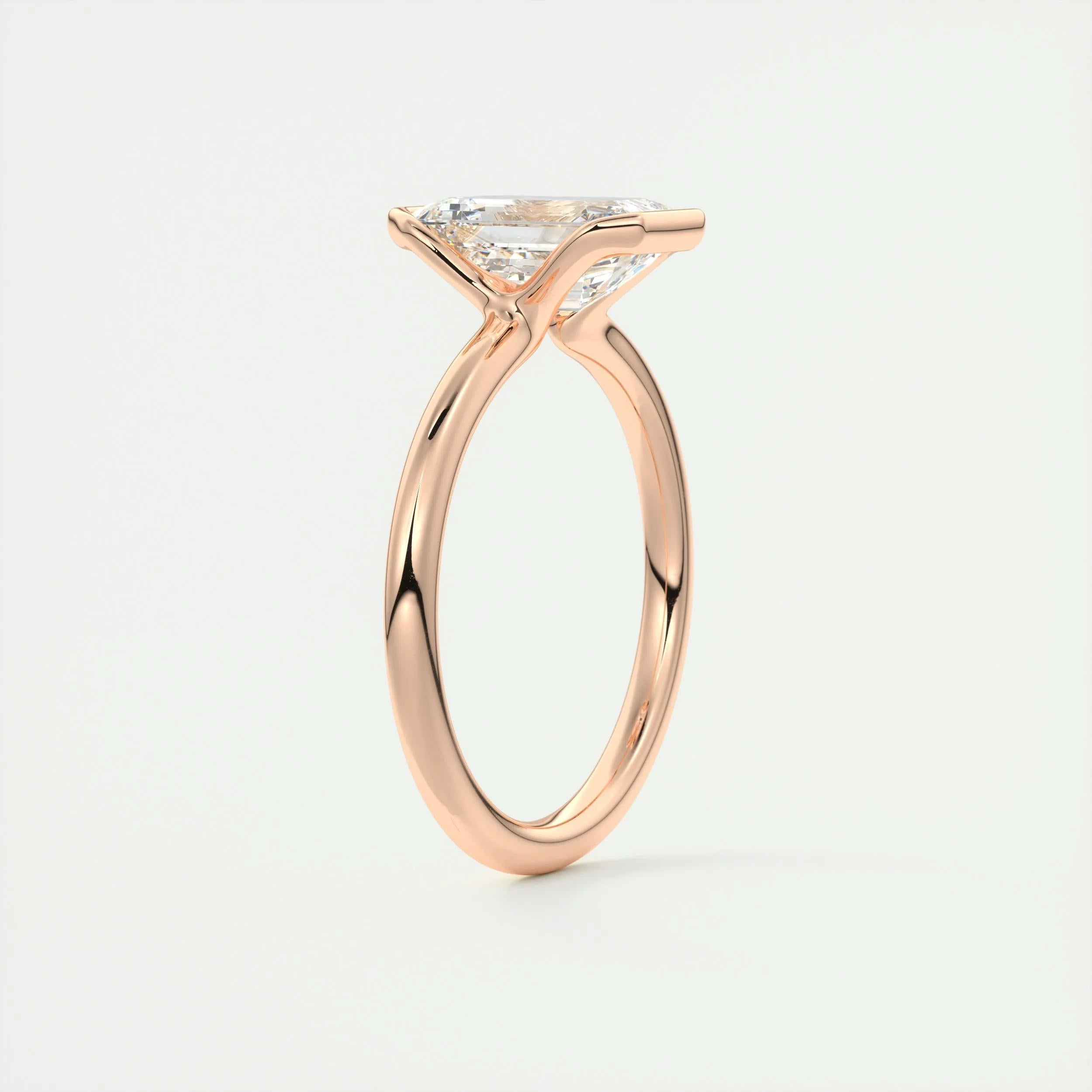 Solitaire Bezel Engagement Ring Featuring 1.91 CT Emerald Moissanite 20