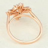 Cluster Engagement Ring Featuring 0.68 CT Round Moissanite 5