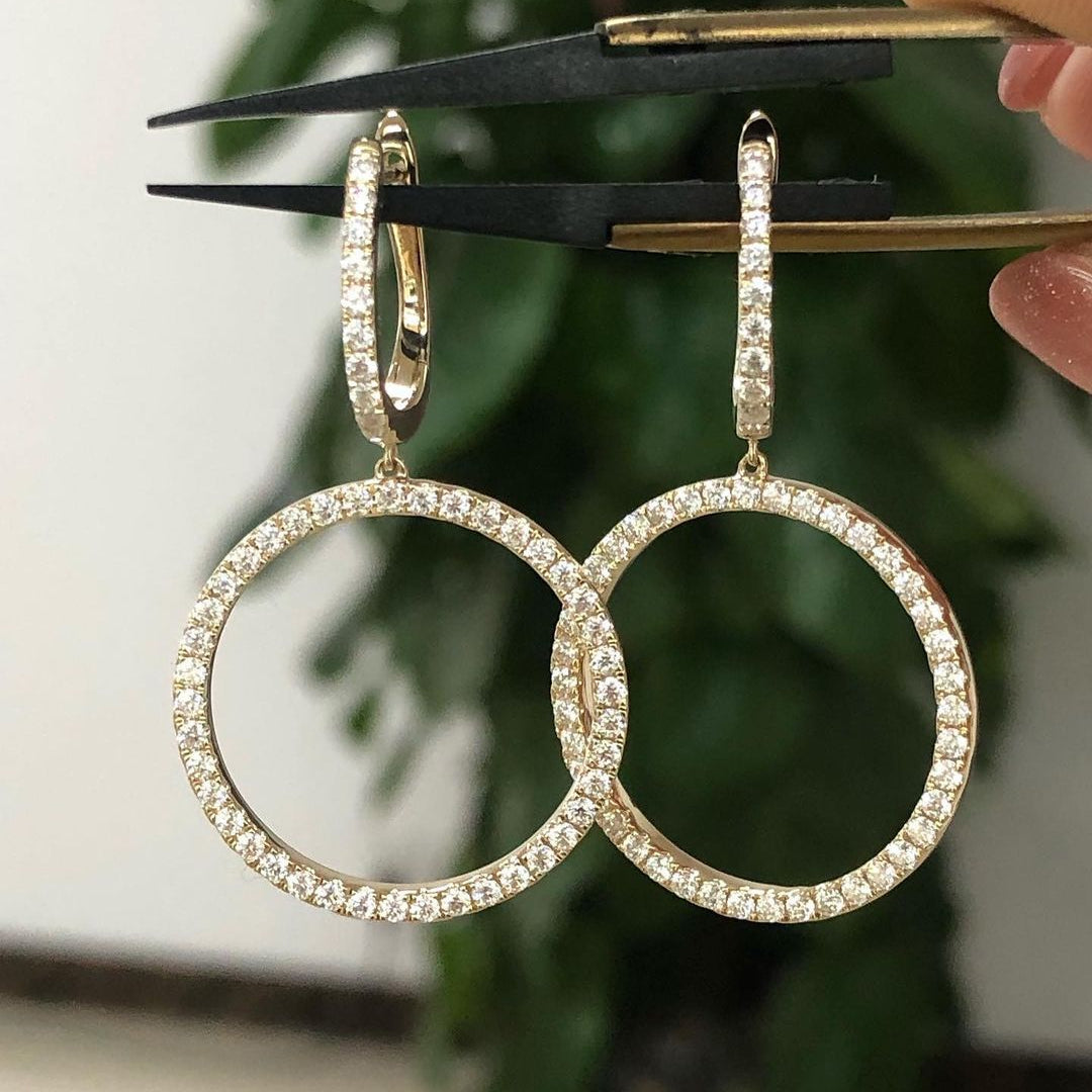 0.66 TCW Round Cut Moissanite Hoop Earrings 1