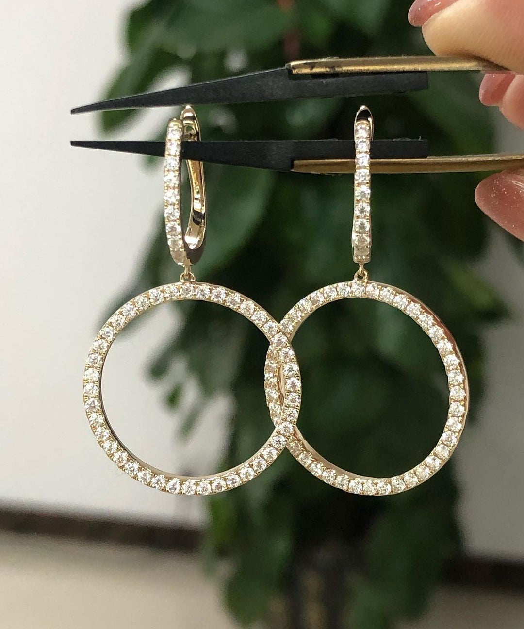 0.66 TCW Round Cut Moissanite Hoop Earrings 1