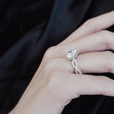 2.0 CT Round Shaped Moissanite Twisted Pave Engagement Ring