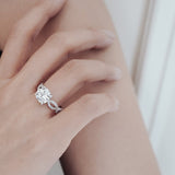 2.0 CT Round Shaped Moissanite Twisted Pave Engagement Ring