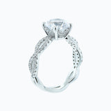 2.0 CT Round Shaped Moissanite Twisted Pave Engagement Ring