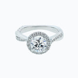 1.0 CT Round Shaped Moissanite Halo & Twisted Pave Engagement Ring